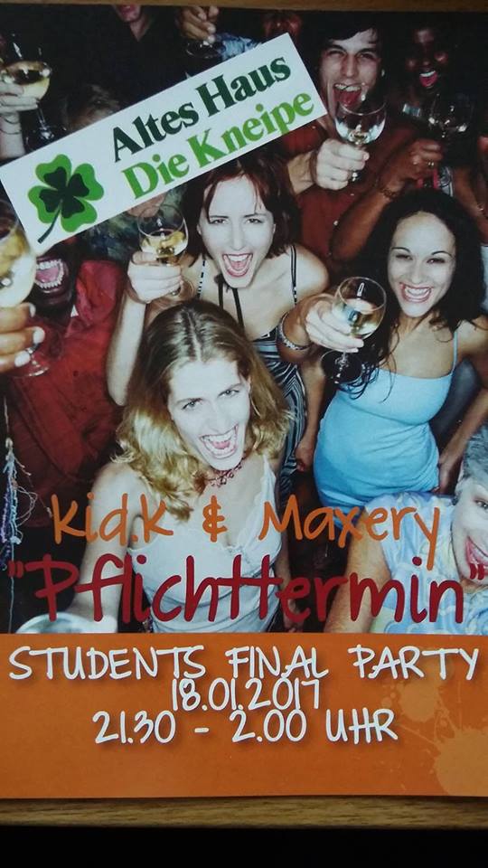 Party Flyer: Students Final Party @ Altes Haus am 18.01.2017 in Biberach an der Ri